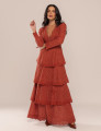 VESTIDO LONGO LAISE PÉROLA MARROM