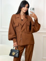 CONJUNTO CAMISA OVERSIZED ZURI MARROM