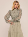 VESTIDO COM RENDA AGNES VERDE OLIVA
