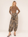 CALÇA ALADIM AIMAL PRINT KIARA MARROM