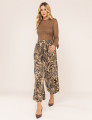 CALÇA ALADIM AIMAL PRINT KIARA MARROM