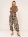 CALÇA ALADIM AIMAL PRINT KIARA MARROM
