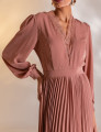 VESTIDO LONGO PLISSADO SOPHIE NUDE