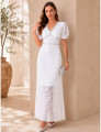 Vestido Renda Strass Fernanda Off White