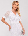 Vestido Tule Paetê Tassia Off White