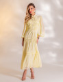 VESTIDO LONGO COM GUIPIR VIVIANE AMARELO