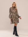 VESTIDO CURTO ANIMAL PRINT ELARA MARROM