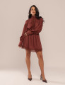 VESTIDO CURTO COM RENDA ELAH MARROM