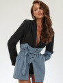 BLAZER CONTRAPOSIÇÃO JEANS TRISHA PRETO