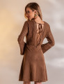 VESTIDO CURTO SUEDE VÂNIA MARROM