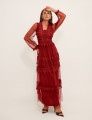 VESTIDO TULE POÁ PETRÍNIA VINHO