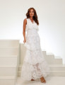 Vestido Renda Babados Chloe Off White