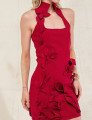 VESTIDO DE BANDAGEM FLORESTA MARSALA
