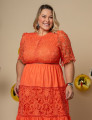VESTIDO LONGO RENDA NOELI PLUS LARANJA