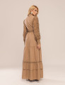 VESTIDO COM RENDA AGNES CAQUI