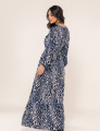 VESTIDO ANIMAL PRINT JASMIM AZUL MARINHO