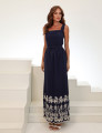 CONJUNTO DE ALGODÃO COM SAIA BORDADA PAMELA AZUL MARINHO