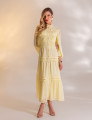 VESTIDO LONGO COM GUIPIR VIVIANE AMARELO