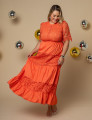 VESTIDO LONGO RENDA NOELI PLUS LARANJA