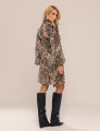 VESTIDO CURTO ANIMAL PRINT ELARA MARROM