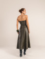 VESTIDO COURO PU  ZÍPER CAROL VERDE OLIVA