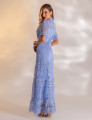 VESTIDO LONGO GUIPIR AMÉLIA AZUL