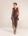 CONJUNTO COURO PU SAVANA MARROM