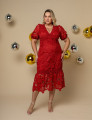 VESTIDO MIDI GUIPIR LORENA PLUS TELHA