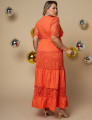 VESTIDO LONGO RENDA NOELI PLUS LARANJA