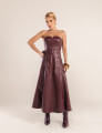 VESTIDO COURO PU  ZÍPER CAROL VERDE VINHO