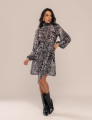 VESTIDO CURTO ANIMAL PRINT ELARA PRETO
