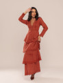 VESTIDO LONGO LAISE PÉROLA MARROM