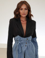 BLAZER CONTRAPOSIÇÃO JEANS TRISHA PRETO