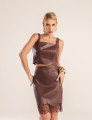 CONJUNTO COURO  PU TALITA MARROM