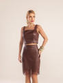CONJUNTO COURO  PU TALITA MARROM