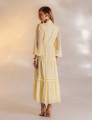VESTIDO LONGO COM GUIPIR VIVIANE AMARELO