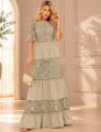 VESTIDO LONGO EM RENDA EMMA VERDE
