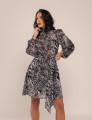 VESTIDO CURTO ANIMAL PRINT ELARA PRETO
