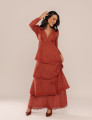 VESTIDO LONGO LAISE PÉROLA MARROM