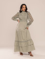 VESTIDO COM RENDA AGNES VERDE OLIVA
