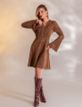 VESTIDO CURTO SUEDE VÂNIA MARROM