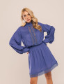 VESTIDO CURTO COM RENDA ELAH AZUL