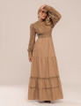 VESTIDO COM RENDA AGNES CAQUI