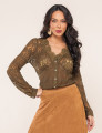 CAMISA EM RENDA ALESSANDRA VERDE OLIVA