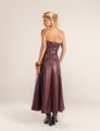 VESTIDO COURO PU  ZÍPER CAROL VERDE VINHO