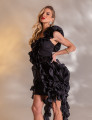 Vestido detalhes Drapeado Adele Preto