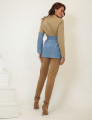 BLAZER CONTRAPOSIÇÃO JEANS TRISHA BEGE