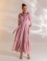 VESTIDO LONGO COM BABADO CAMILLE ROSA