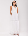 Vestido Longo Bordado Mariana  Off White