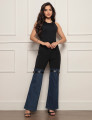 Calça Recortes Jeans Madison Preto
